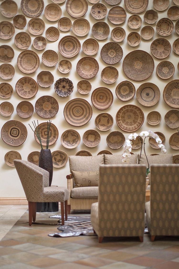 Low-profile boho couch with fair-trade African textiles